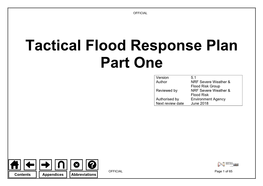 Tactical Flood Response Plan Part One
