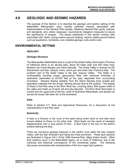 4.6 Geologic and Seismic Hazards