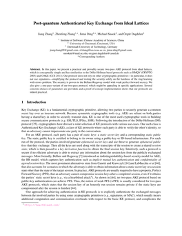 Post-Quantum Authenticated Key Exchange from Ideal Lattices