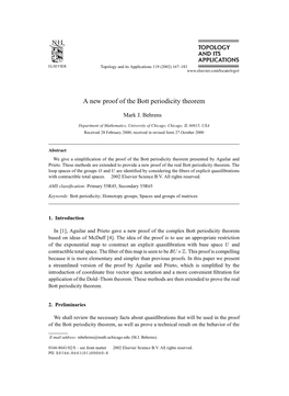 A New Proof of the Bott Periodicity Theorem