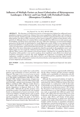 Influence of Multiple Factors on Insect Colonization of Heterogeneous