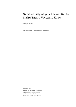 Geodiversity of Geothermal Fields in the Taupo Volcanic Zone