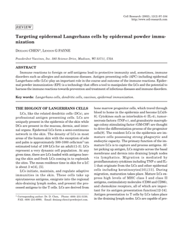 Targeting Epidermal Langerhans Cells by Epidermal Powder Immu- Nization