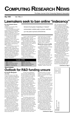 COMPUTING RESEARCH NEWS May 1995