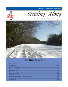 Striding Along Newsletter of the Gate City Striders Running Club