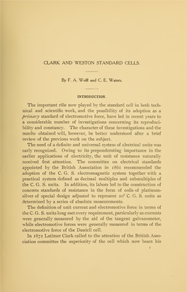 Clark and Weston Standard Cells