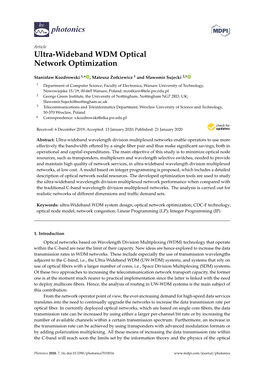 Ultra-Wideband WDM Optical Network Optimization