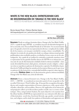 Orange Is the New Black’ White Is the New Black: Interweaving Axes of Discrimination in ‘Orange Is the New Black’