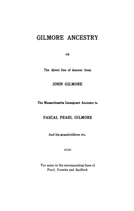 Gilmore Ancestry