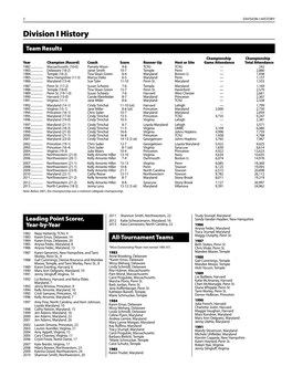 Division I History