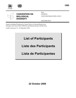 List of Participants