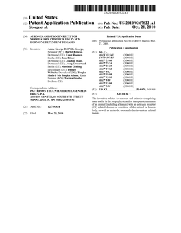 (2) Patent Application Publication (10) Pub. No.: US 2010/0267822 A1 George Et Al