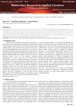 Biointerface Research in Applied Chemistry