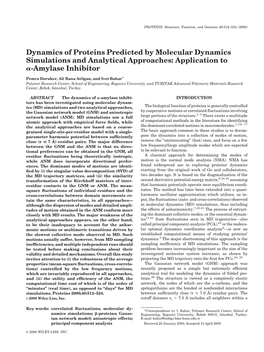 Dynamics of Proteins Predicted by Molecular Dynamics Simulations and Analytical Approaches: Application to ␣-Amylase Inhibitor