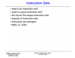 Instruction Sets