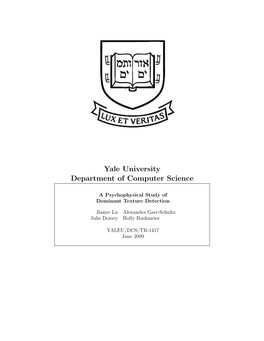 Yale University Department of Computer Science