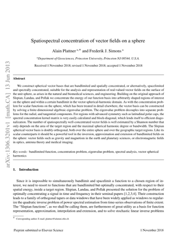 Spatiospectral Concentration of Vector Fields on a Sphere