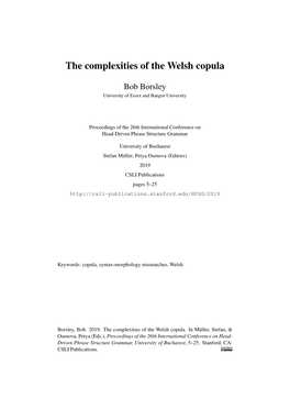 The Complexities of the Welsh Copula