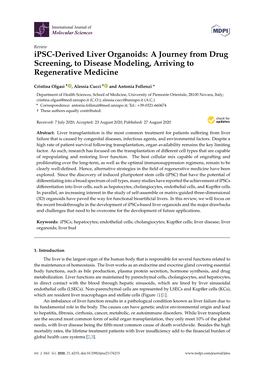 Ipsc-Derived Liver Organoids: a Journey from Drug Screening, to Disease Modeling, Arriving to Regenerative Medicine