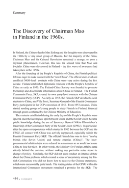 The Discovery of Chairman Mao in Finland in the 1960S