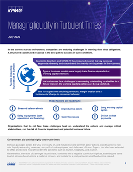 Managing Liquidity in Turbulent Times