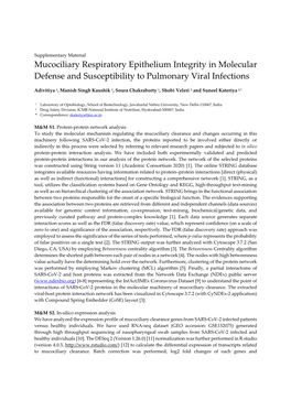 Mucociliary Respiratory Epithelium Integrity in Molecular Defense and Susceptibility to Pulmonary Viral Infections