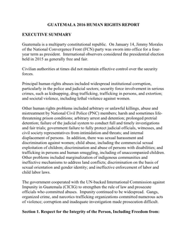 Guatemala 2016 Human Rights Report