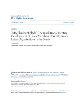 "Fifty Shades of Black": the Black Racial Identity Development Of