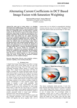 Alternating Current Coefficients in DCT Based Image Fusion with Saturation Weighting