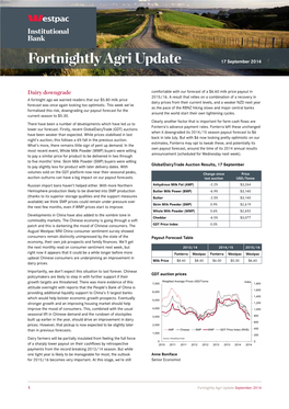 Westpac's Full Fortnightly Agri Update