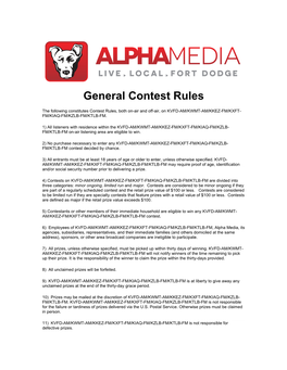 General Contest Rules