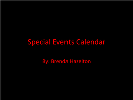 Special Events Calendar