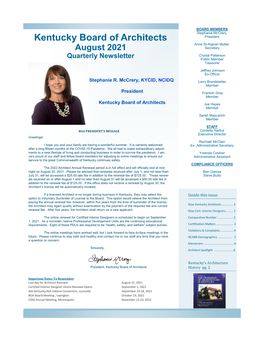 August 2021 Crystal Patterson Quarterly Newsletter Public Member Treasurer