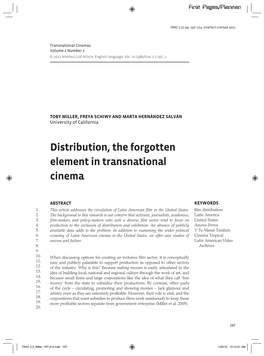 Distribution, the Forgotten Element in Transnational Cinema