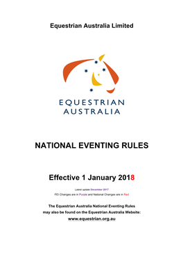 National Eventing Rules