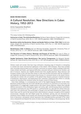 A Cultural Revolution: New Directions in Cuban History, 1952–2013