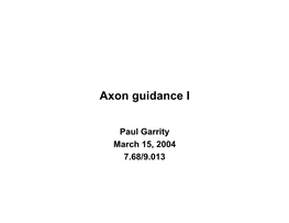 Axon Guidance I