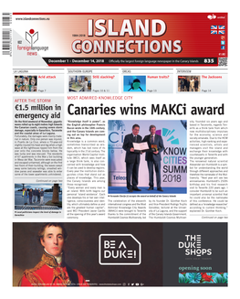 Canaries Wins Makci Award