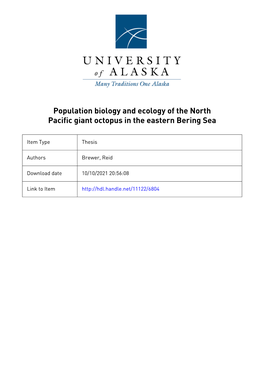 Population Biology and Ecology of the North Pacific Giant Octopus in the Eastern Bering Sea