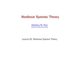 Nonlinear Systems Theory