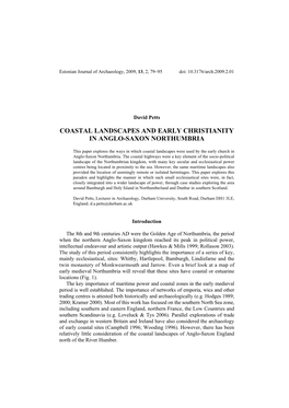 Coastal Landscapes and Early Christianity in Anglo-Saxon Northumbria