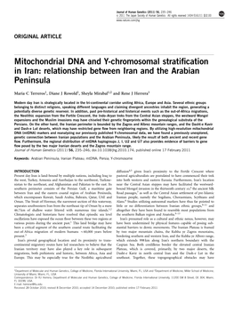 Mitochondrial DNA and Y-Chromosomal Stratification in Iran