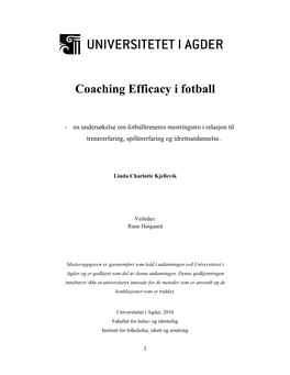 Coaching Efficacy I Fotball