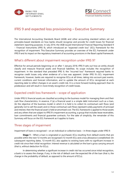 IFRS 9 and Expected Loss Provisioning – Executive Summary