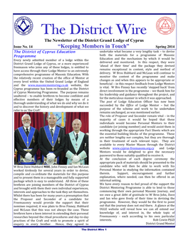 The District Wire the Newsletter of the District Grand Lodge of Cyprus Issue No