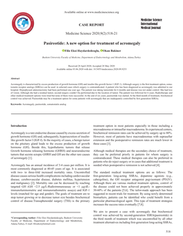 Pasireotide: a New Option for Treatment of Acromegaly