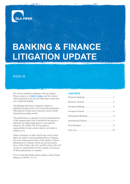 Banking & Finance Litigation Update