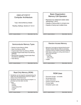 CSCI 4717/5717 Computer Architecture Basic Organization