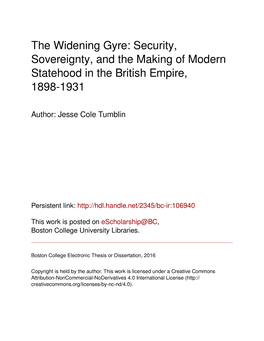 Security, Sovereignty, and the Making of Modern Statehood in the British Empire, 1898-1931