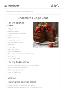 Chocolate Fudge Cake